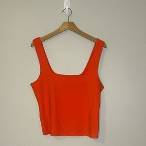 Orange Square Neck Women's Top
